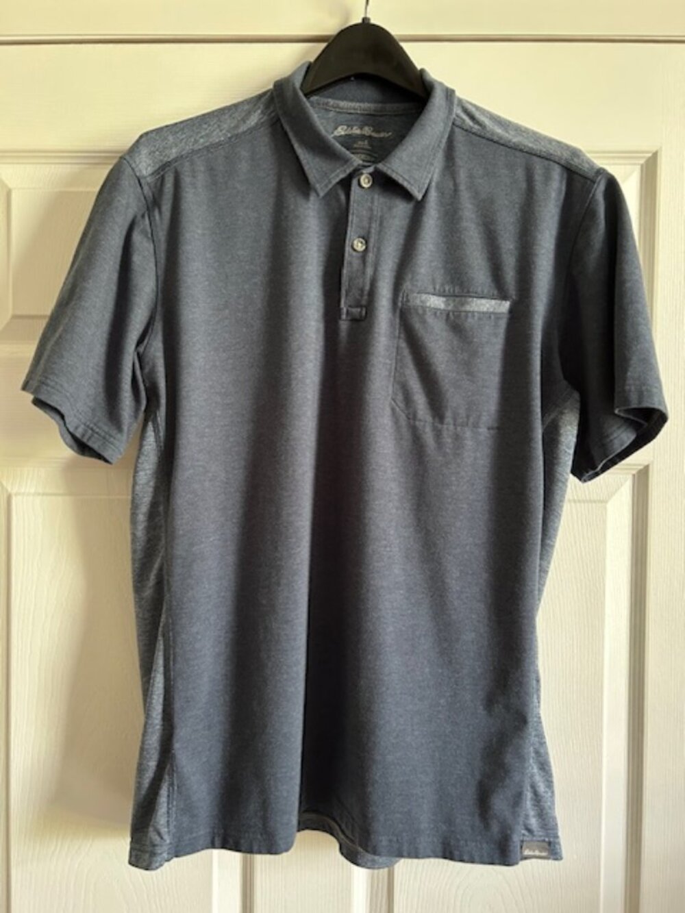 Eddie Bauer Men's Free Dry Polo - Heathered Blue - Size Large